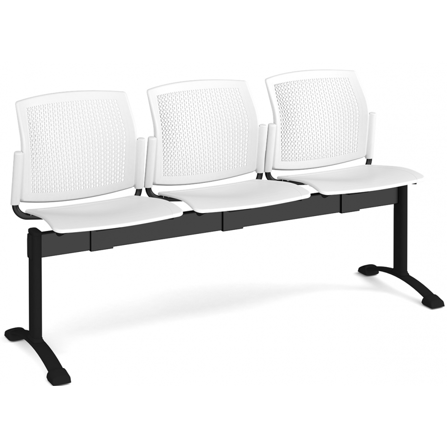 Santana Perforated Back Plastic Seating Bench With 3 Seats